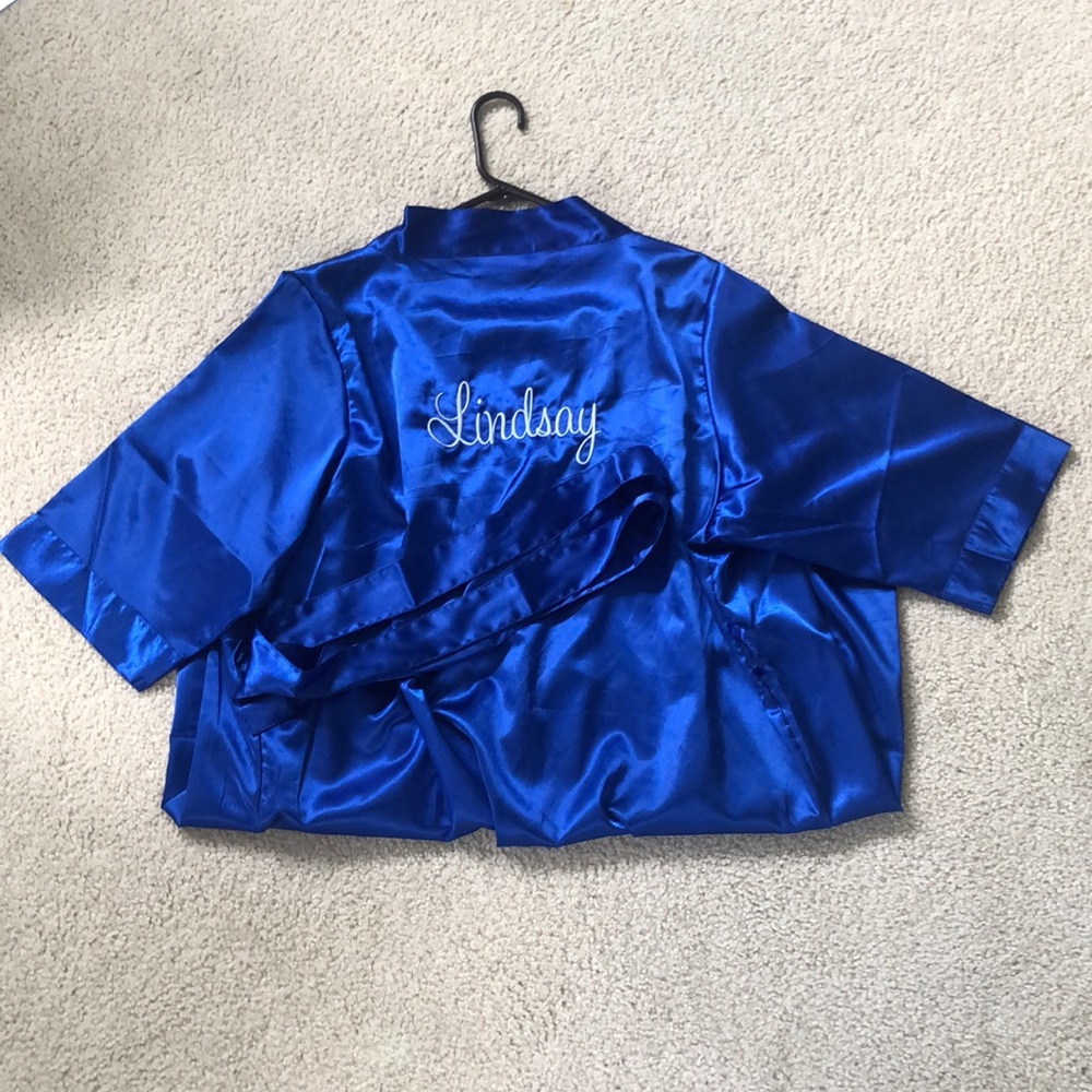 Blue Silk Robe - Picture 4 of 4